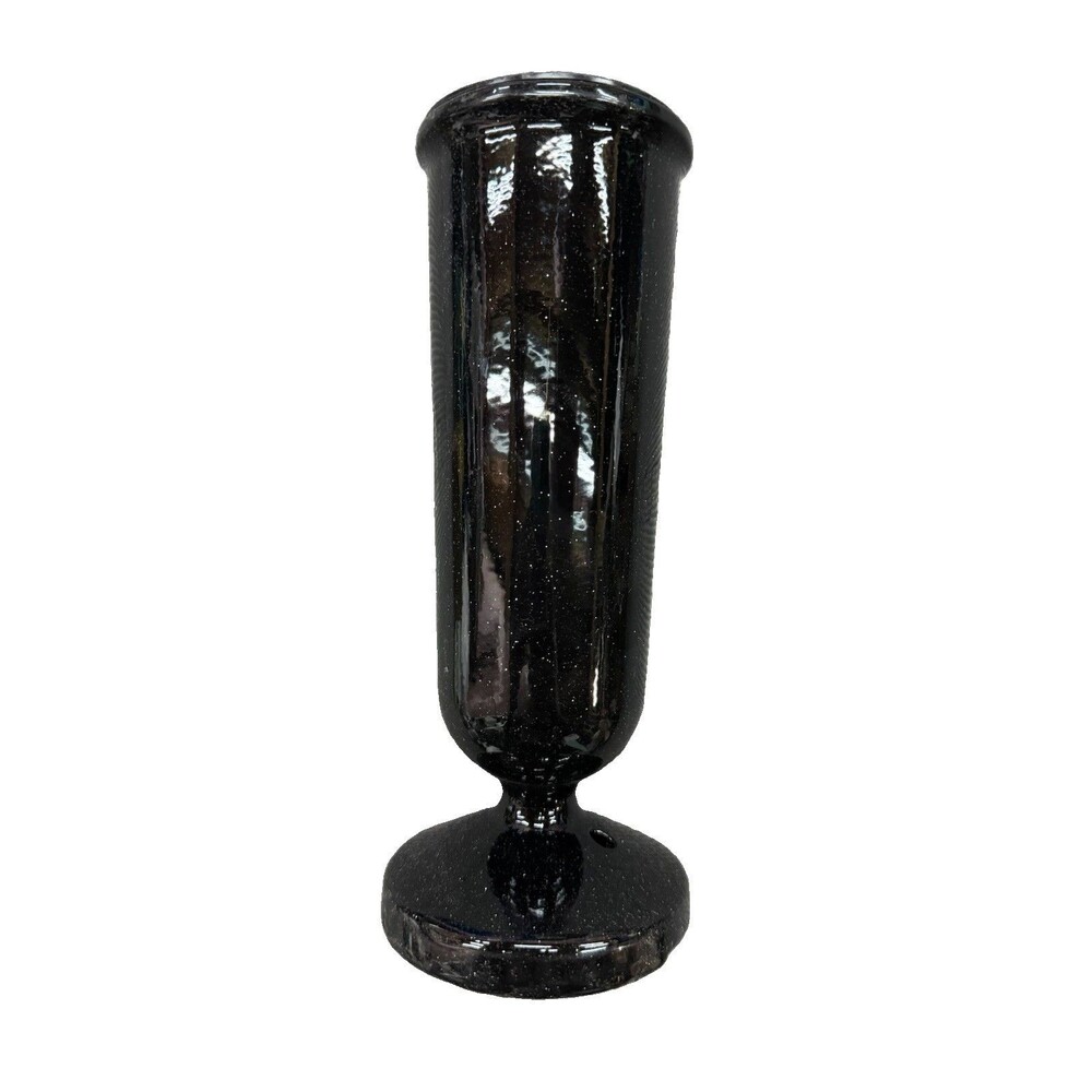 (A5) US Metalcraft Gem Ebony In-Ground Memorial Cemetery Flower Vase Ground Unit